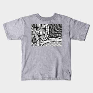 Abstract black and white Coloring page inspired by zentangle 3 Kids T-Shirt